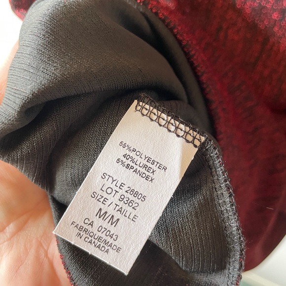 NWT RACHEL ZOE / METALLIC SHORT SLEEVE DRESS RED - Picture 5 of 6